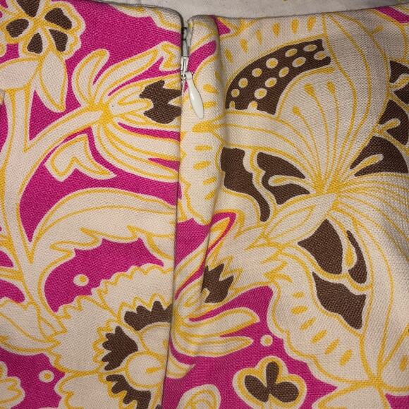 J Crew Boho Hippie CottageCore Preppy Cute Pink Floral Side Pockets Mini Skirt 4 - Picture 3 of 5